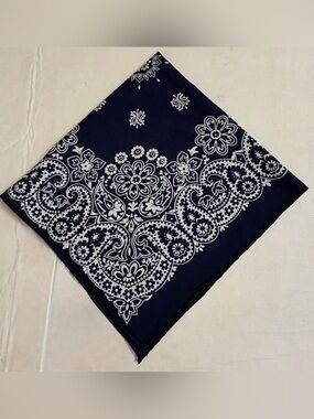 Classic Navy Paisley Bandana Scarf
